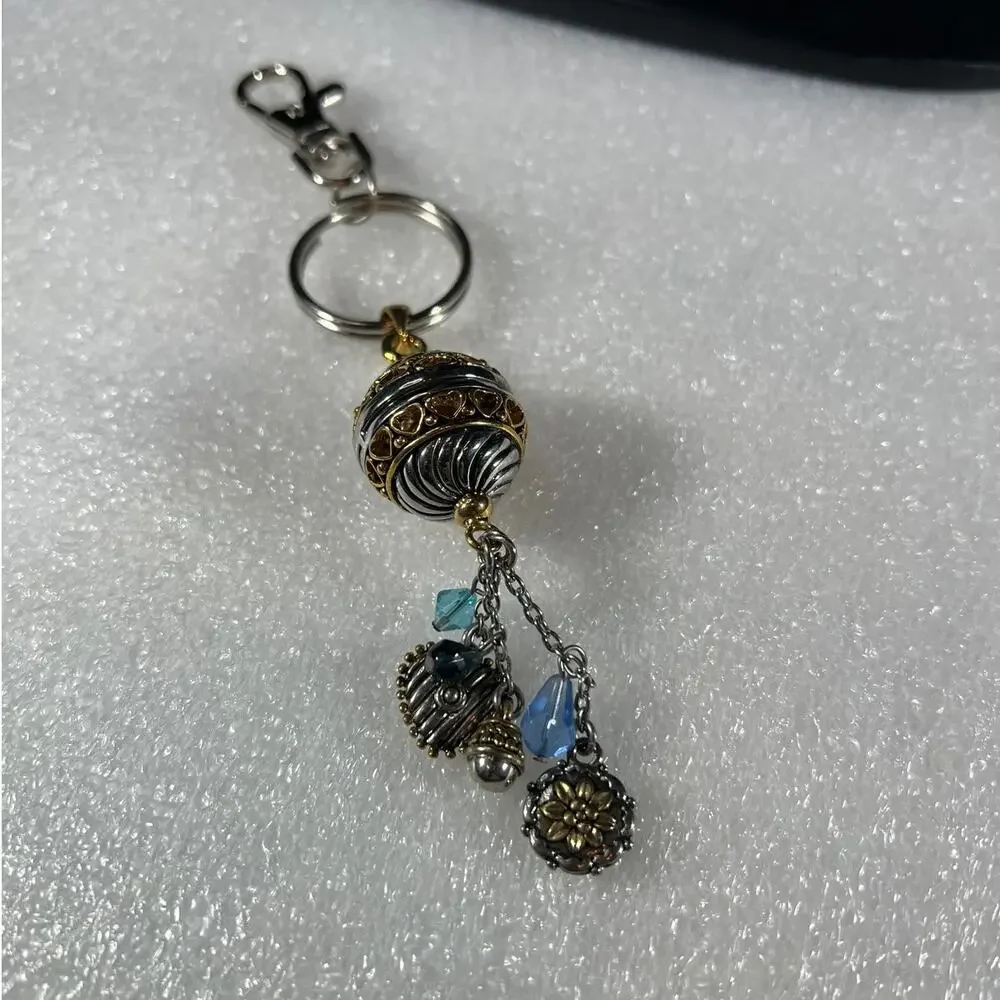 Retro Beaded Ball Hearts Keychain Bag Clip Jeans Clip Accessory NEW